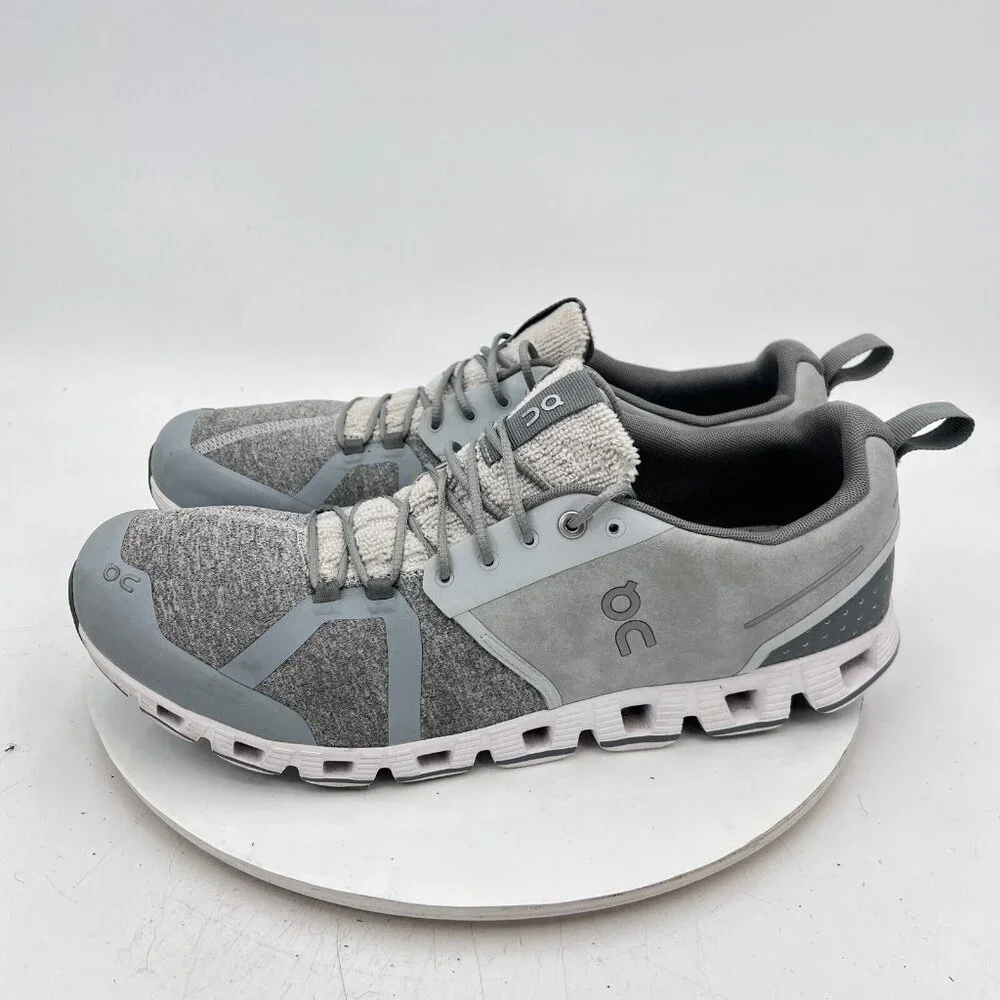 On Cloud Terry Men Size 13 Glacier White Grey Textile Training Running Shoes